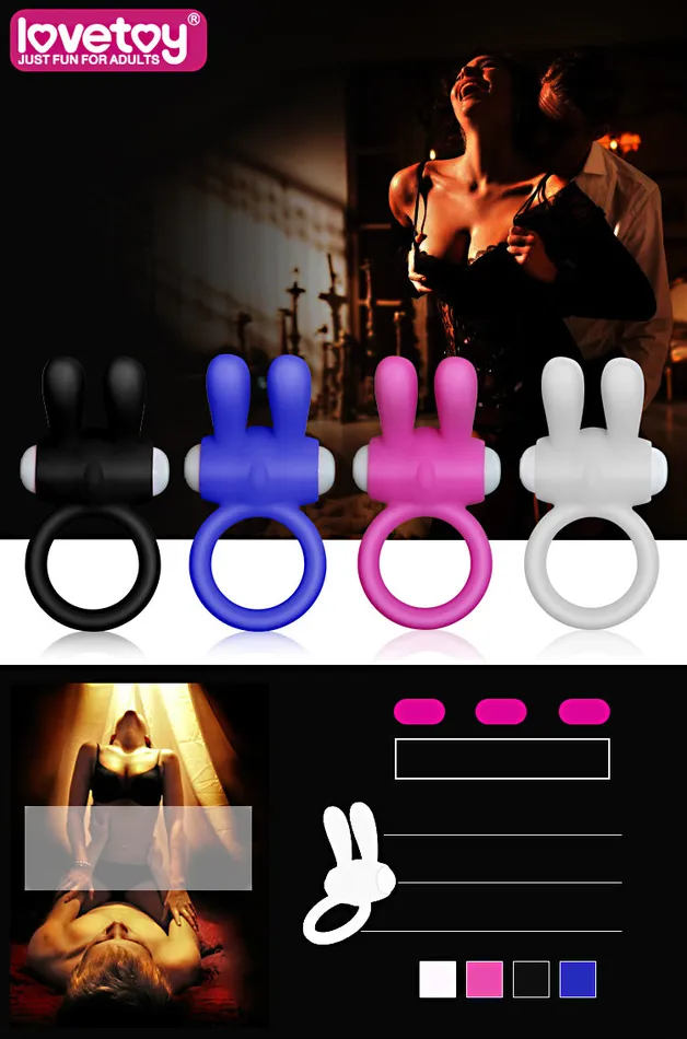 Power Clit Cockring Rabbit BLK Lovetoy Vibrators Power Clit Cockring Rabbit BLK Lovetoy Vibrators