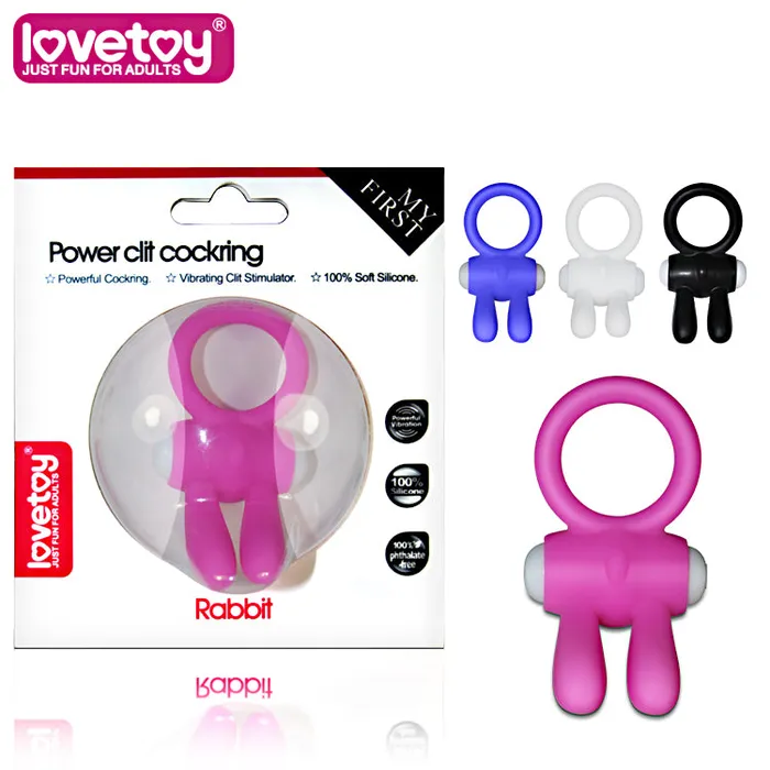 Power Clit Cockring Rabbit BLK Lovetoy Vibrators Power Clit Cockring Rabbit BLK Lovetoy Vibrators