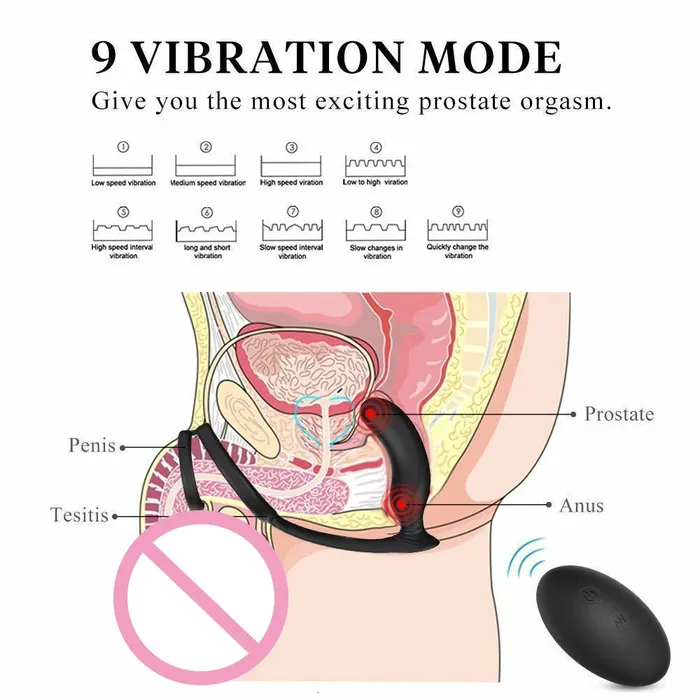 Prostate Massager Penis Ring 9 Vibration Mode Wireless Remote Control Vibrator Javaughn69ways Male Sex Toys Prostate Massager Penis Ring 9 Vibration Mode Wireless Remote Control Vibrator Javaughn69ways Male Sex Toys