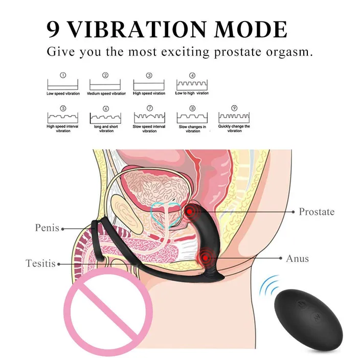 Prostate Massager Penis Ring 9 Vibration Mode Wireless Remote Control Vibrator Javaughn69ways Male Sex Toys Prostate Massager Penis Ring 9 Vibration Mode Wireless Remote Control Vibrator Javaughn69ways Male Sex Toys
