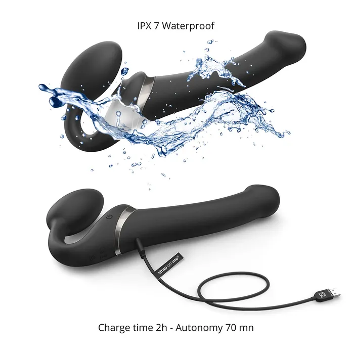 StrapOnMe MultiOrgasm Large Bendable StrapOn Black StrapOnMe Female Sex Toys