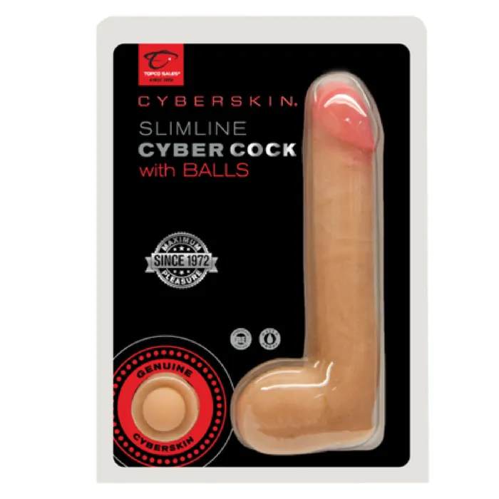 Topco Sales Slimline CyberCock With Balls Flesh Sex Adult Pleasure Orgasm Female Sex Toys Topco Sales Slimline CyberCock With Balls Flesh Sex Adult Pleasure Orgasm Female Sex Toys