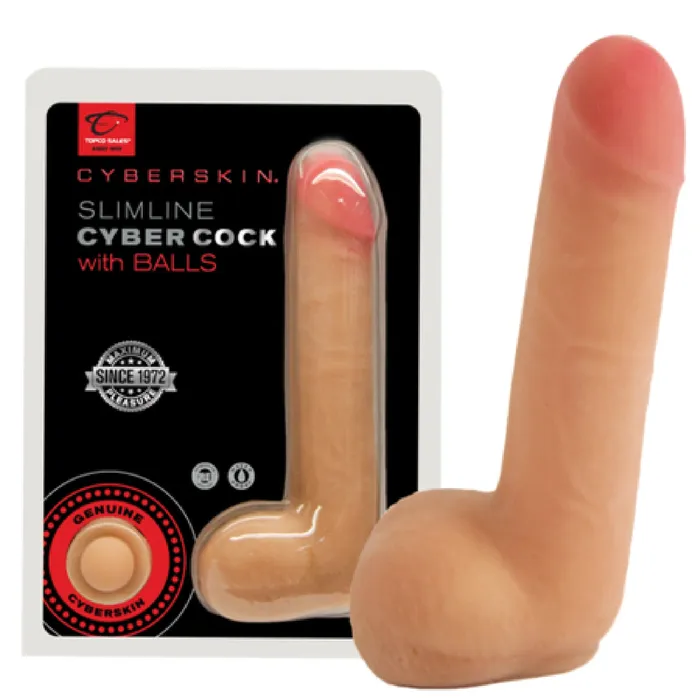 Topco Sales Slimline CyberCock With Balls Flesh Sex Adult Pleasure Orgasm Female Sex Toys Topco Sales Slimline CyberCock With Balls Flesh Sex Adult Pleasure Orgasm Female Sex Toys