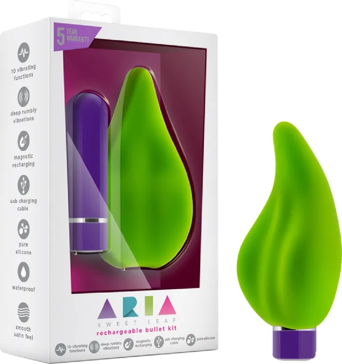 Vibrators Sweet Leaf Rechargeable Bullet Kit Multi Vibrator Sex Toy Adult Pleasure Green Blush Novelties Vibrators Sweet Leaf Rechargeable Bullet Kit Multi Vibrator Sex Toy Adult Pleasure Green Blush Novelties
