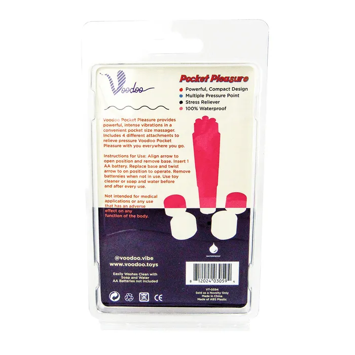 Voodoo Pocket Pleasure w 4 Attachments Voodoo Vibrators Voodoo Pocket Pleasure w 4 Attachments Voodoo Vibrators