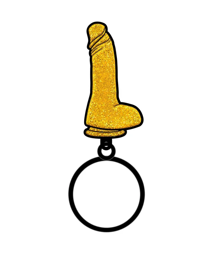 Wood Rocket Glitter Dildo Key Chain Dildos