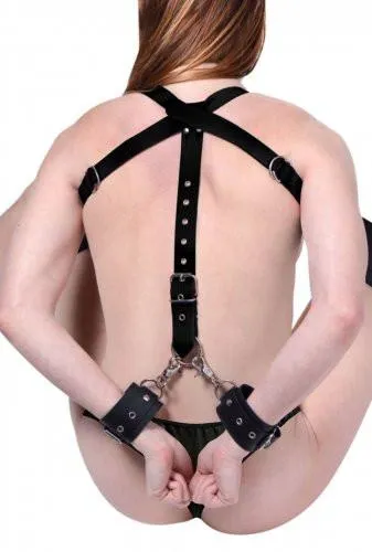 XR Brands Couples Master Series Acquire Easy Access Thigh Harness with Wrist Cuffs XR Brands Couples Master Series Acquire Easy Access Thigh Harness with Wrist Cuffs