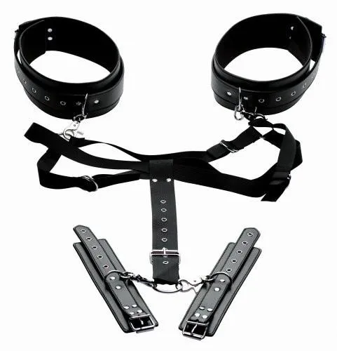 XR Brands Couples Master Series Acquire Easy Access Thigh Harness with Wrist Cuffs XR Brands Couples Master Series Acquire Easy Access Thigh Harness with Wrist Cuffs