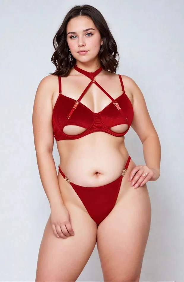 YesX Female Sex Toys YesX YX872Q Hollow Cut Halter Bra Set Up To 2XL