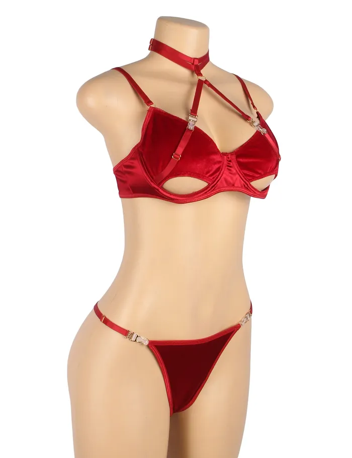 YesX Female Sex Toys YesX YX872Q Hollow Cut Halter Bra Set Up To 2XL YesX Female Sex Toys YesX YX872Q Hollow Cut Halter Bra Set Up To 2XL