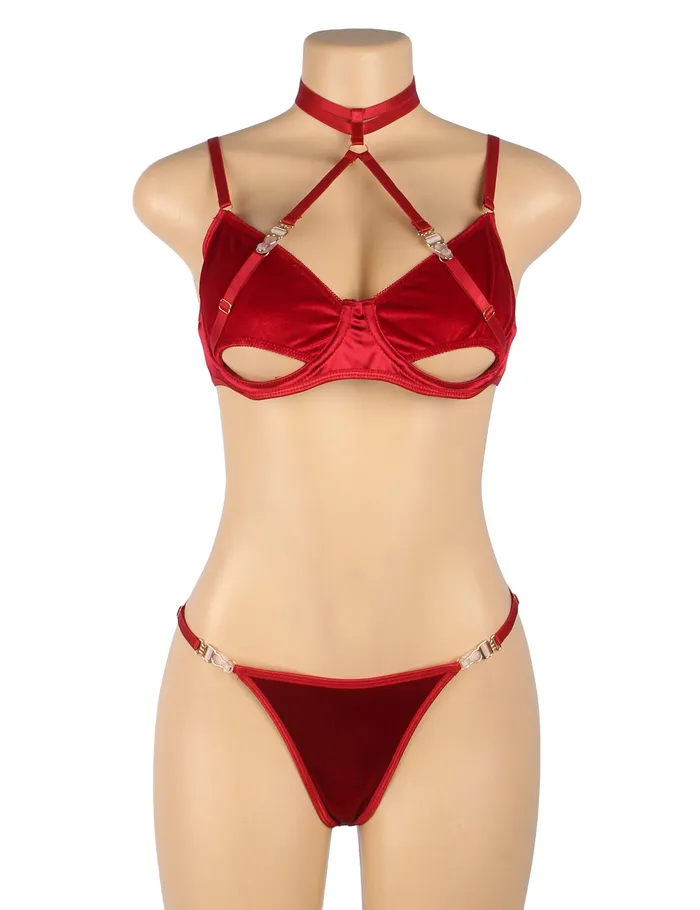 YesX Female Sex Toys YesX YX872Q Hollow Cut Halter Bra Set Up To 2XL YesX Female Sex Toys YesX YX872Q Hollow Cut Halter Bra Set Up To 2XL