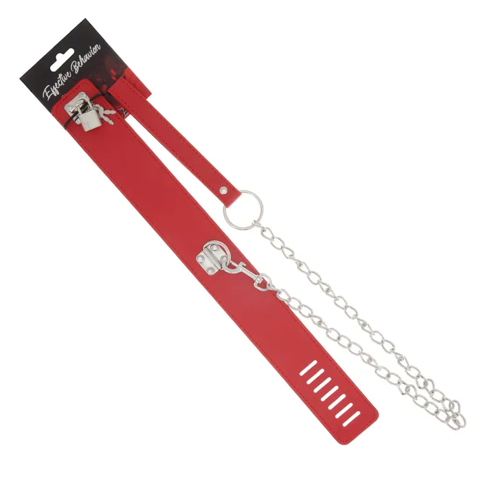53X Dildos COLLAR RED PVC WLOCK AND LEASH