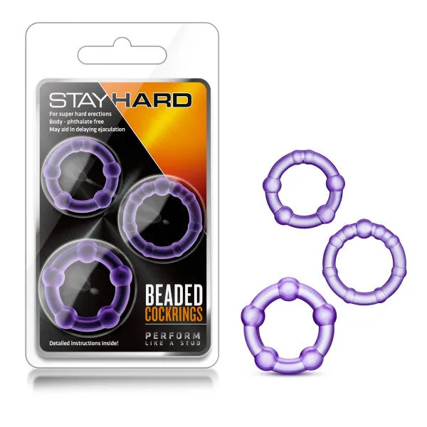 Blush Novelties Dildos Stay Hard Beaded Cockrings Cock Rings Set of 3 Sizes Blush Novelties Dildos Stay Hard Beaded Cockrings Cock Rings Set of 3 Sizes