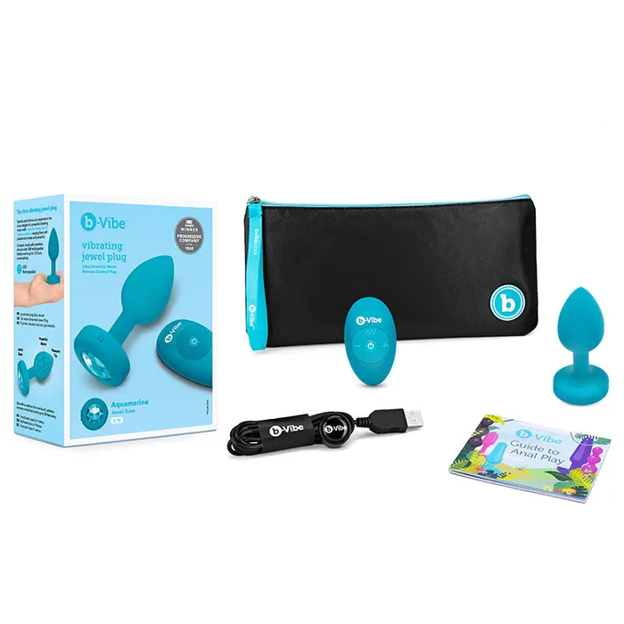 Male Sex Toys bVibe bVibe Vibrating Jewel Rechargeable RemoteControlled Anal Plug with Gem Base Aquamarine SM Male Sex Toys bVibe bVibe Vibrating Jewel Rechargeable RemoteControlled Anal Plug with Gem Base Aquamarine SM