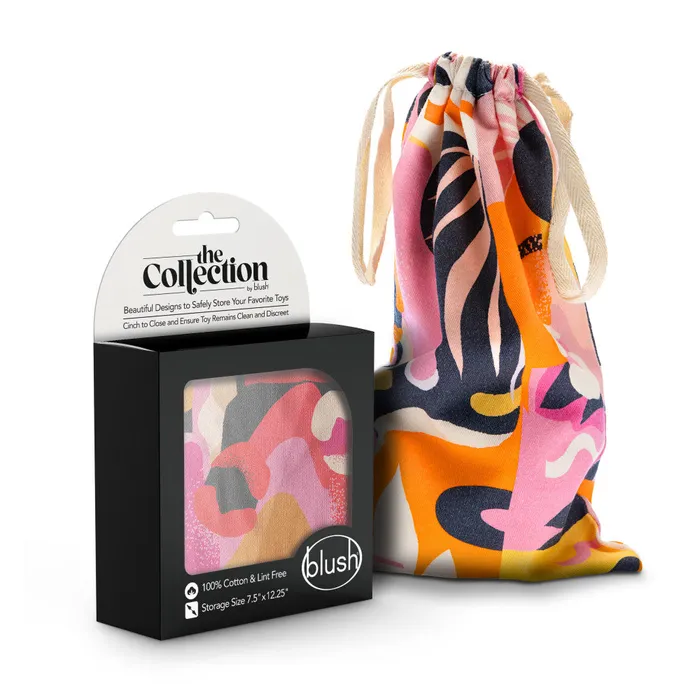 Vibrators The Collection Burst Cotton Toy Storage Bag Blush Novelties