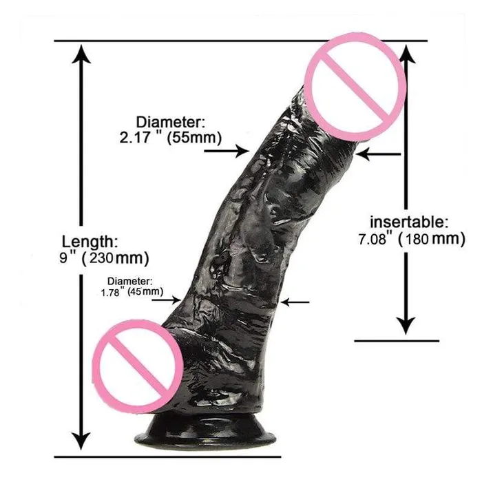 9 inch huge black dildo SxLife Official Anal