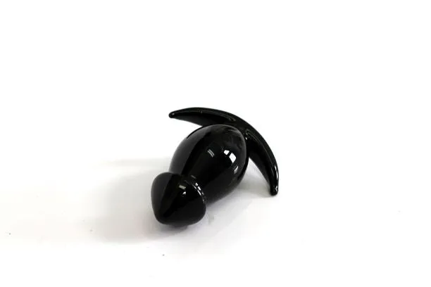AS Anal Black Glass Anal Plug Phat Boi