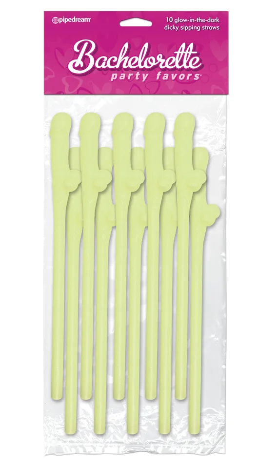 Bachelorette Dicky Sipping StrawsGlow Pipedream Products Vibrators