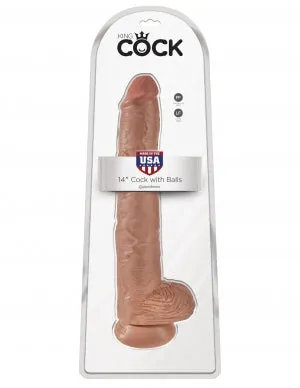 Dildos Pipedream Products King Cock 14 Cock WBalls Tan 