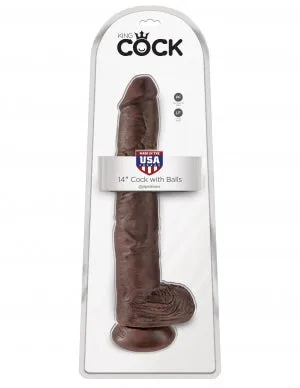 King Cock 14 Cock WBalls Brown Pipedream Products Dildos