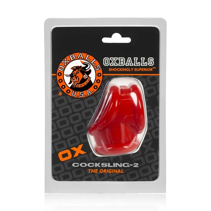 Male Sex Toys Cocksling 2 Cock Ball Sling Oxballs Red OXBALLS