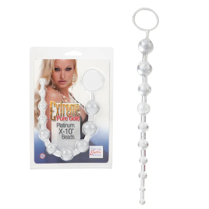 Male Sex Toys Extreme Pure Gold Beads X 10 Platinum California Exotic Novelties