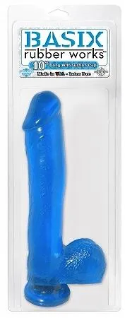 Pipedream Products Dildos Basix Rubber Works Blue 10in Dong With Suction Cup