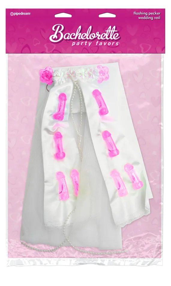Pipedream Products Vibrators Bachelorette Flashing Pecker Wedding Veil