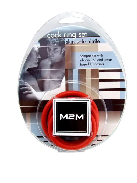 Ring Nitrile 3 Pieces Set Red Fresh Play Anal