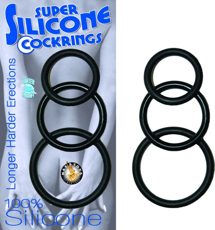 Super Silicone Cockrings Black Nasstoys Anal