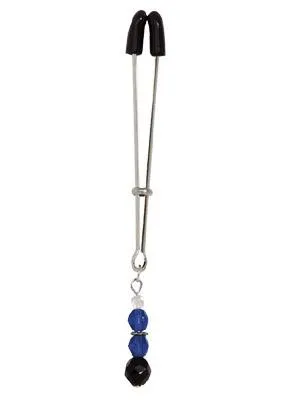 Tweezer Clit Clamp WBlue Beads Spartacus Male Sex Toys