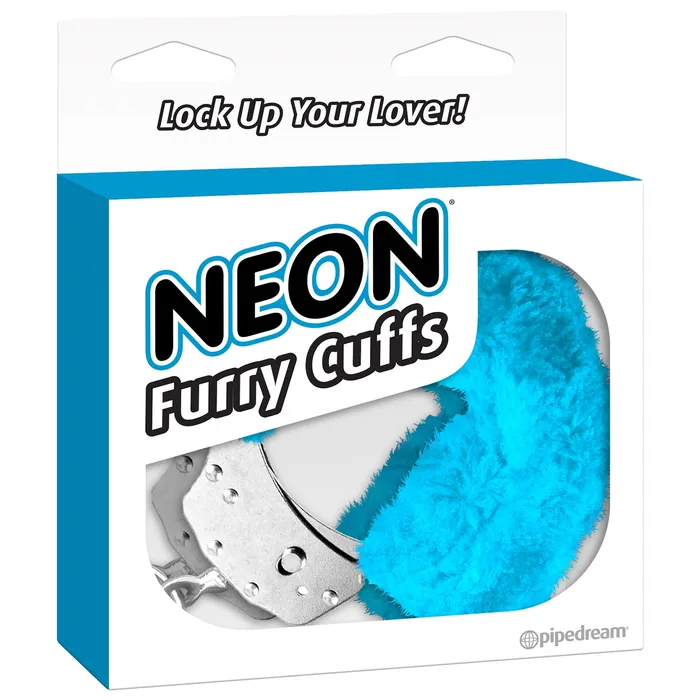 Vibrators Neon Luv Touch Furry Cuffs Blue Pipedream Products