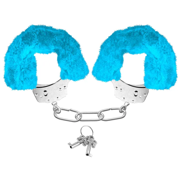 Vibrators Neon Luv Touch Furry Cuffs Blue Pipedream Products