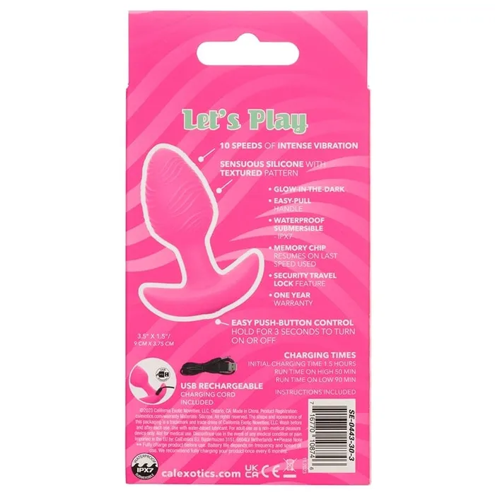 Cal Exotics Anal Cheeky Vibrating GlowInTheDark Butt Plug