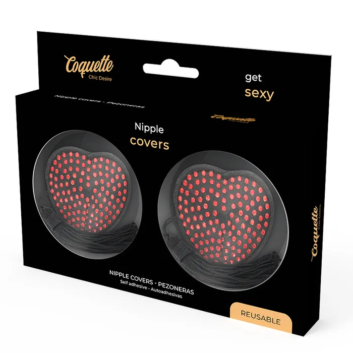 COQUETTE CHIC DESIRE COPRI CAPEZZOLE CUORE NERO ROSSO COQUETTE ACCESSORIES Vibrators