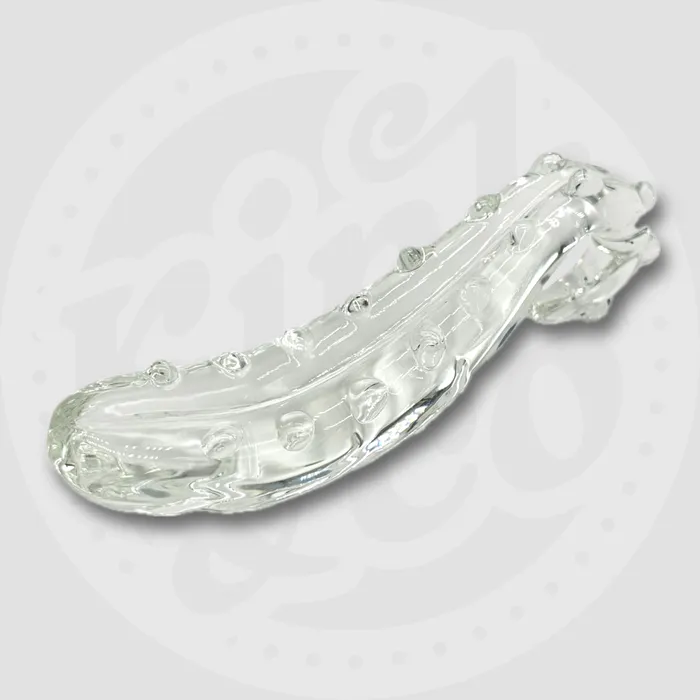 KinkCo Textured Twisted Tentacle Clear Glass Sensual Glass Dildo Dildos
