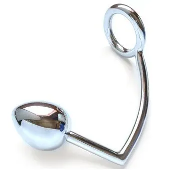 Male Sex Toys METAL HARD COCK RING IN METALLO CON PERLA ANALE 45MM
