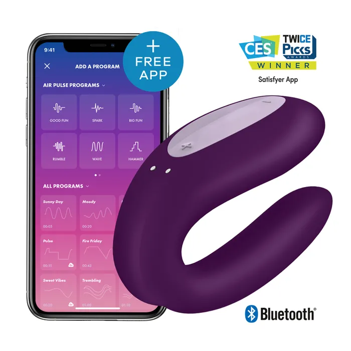 Vibrators SATISFYER CONNECT SODDISFACENTE DOUBLE JOY CON APP VIOLA