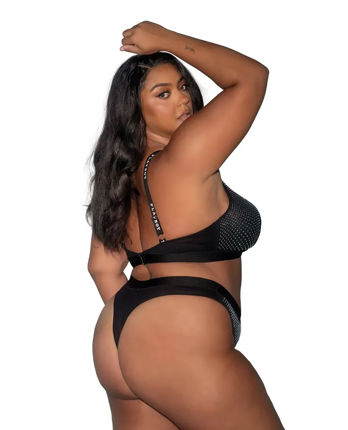Anal Roma Costume Playboy Disco Fever Rhinestone Bralette wThong 2 pc Set Black Anal Roma Costume Playboy Disco Fever Rhinestone Bralette wThong 2 pc Set Black