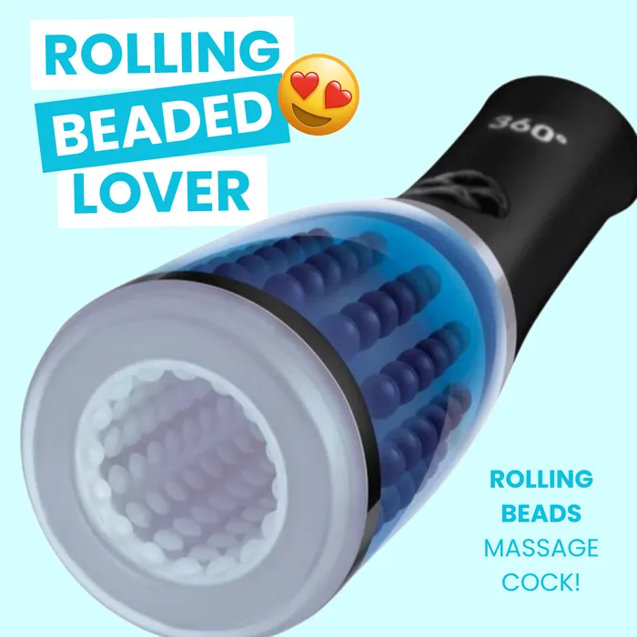 Anal Zolo ZOLO 360 Rotating Beaded Masturbator BlueBlack
