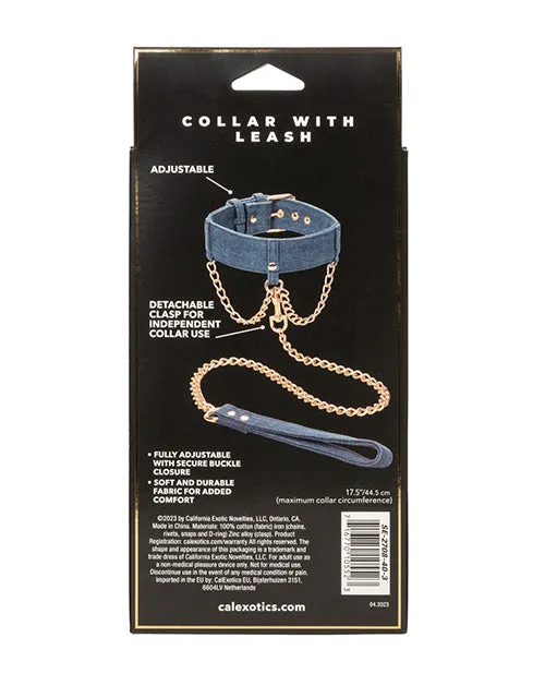 CalExotics Vibrators Ride em Premium Denim Collection Collar Wleash