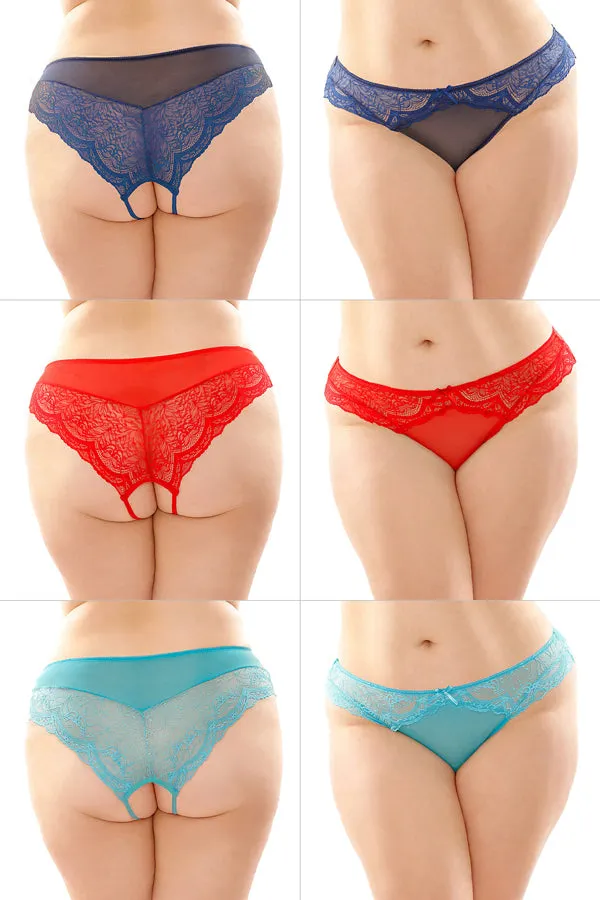 Cassia Crotchless Lace Mesh Panty Fantasy Lingerie Female Sex Toys