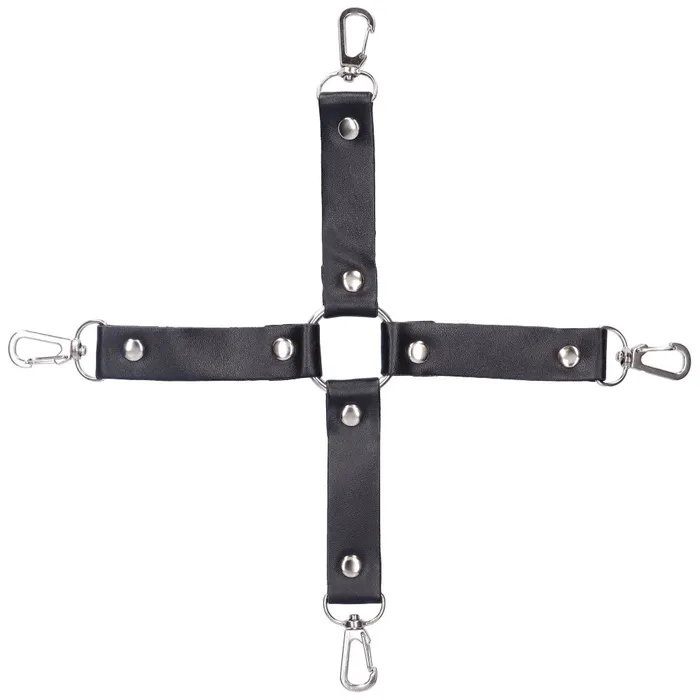 Couples Dark Amour Hog Tie Restraint With Faux Fur Cuffs
