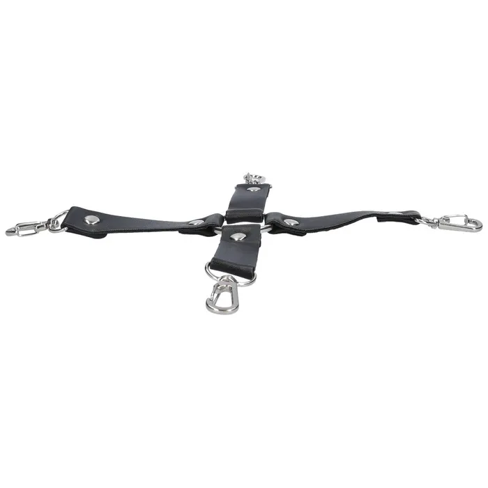 Couples Dark Amour Hog Tie Restraint With Faux Fur Cuffs