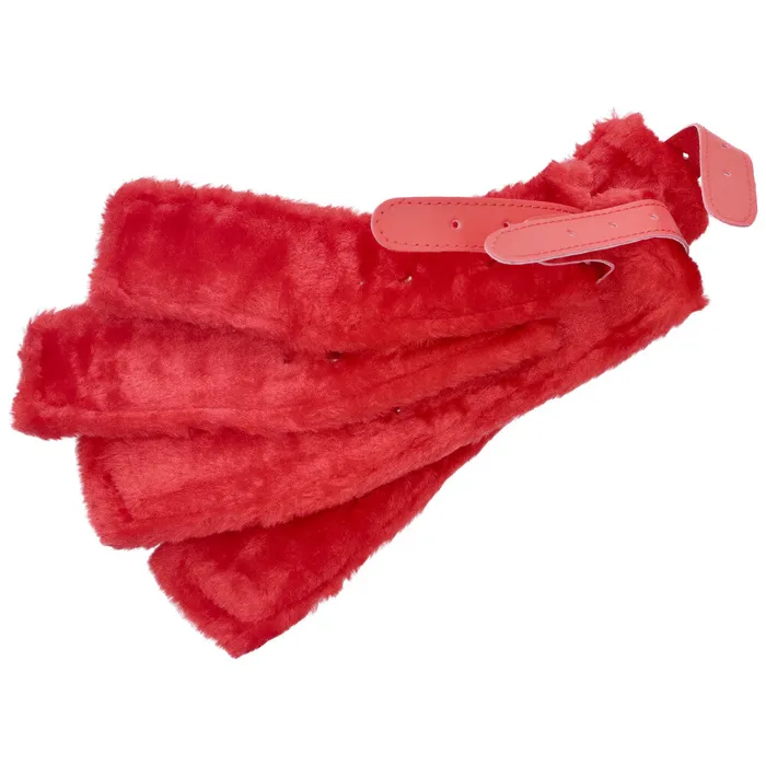 Couples Dark Amour Hog Tie Restraint With Faux Fur Cuffs