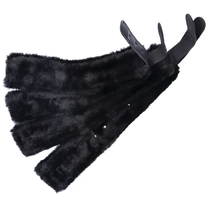 Couples Dark Amour Hog Tie Restraint With Faux Fur Cuffs