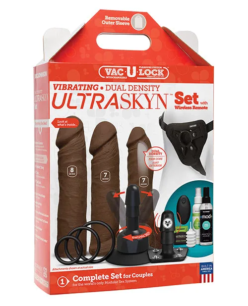 Doc Johnson Female Sex Toys Vaculock Vibrating Dual Density Ultraskyn Set Wwireless Remote