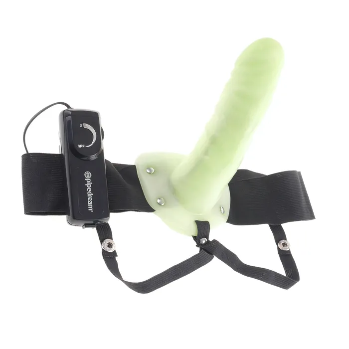 Female Sex Toys GlowInTheDark Vibrating Hollow Strapon Pipe Dream