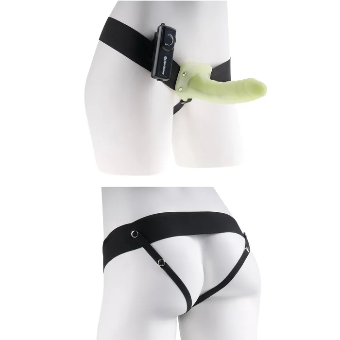 Female Sex Toys GlowInTheDark Vibrating Hollow Strapon Pipe Dream