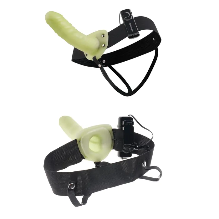 Female Sex Toys GlowInTheDark Vibrating Hollow Strapon Pipe Dream